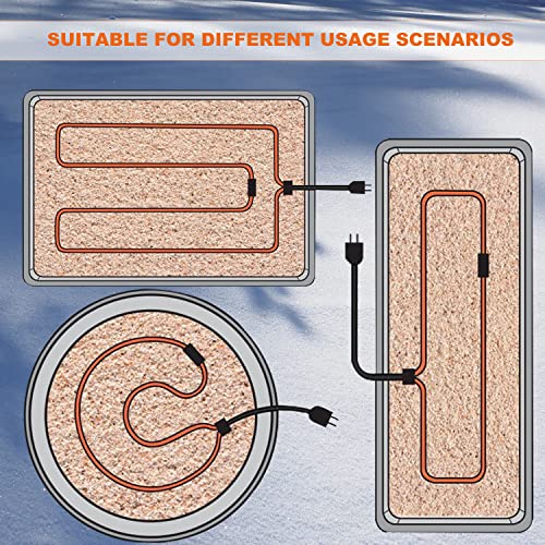 Soil Heating Cable 49 Ft Electric Soil Warming Cable Greenhouse Plant Soil Heater Cable Keep Soil Warm for Soil, Garden, Cold Frame - size: 49ft