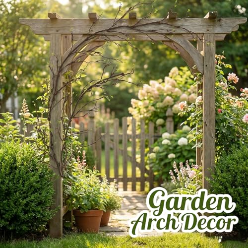 118"Faux Hanging Curly Willow Grapevine Bendable Tree Branche Wall Greenery | Long Realistic Fake Wood Greenery Twigs Stems Artificial Garland Plants For Porch Garden Mantel Arch Room Halloween Decor