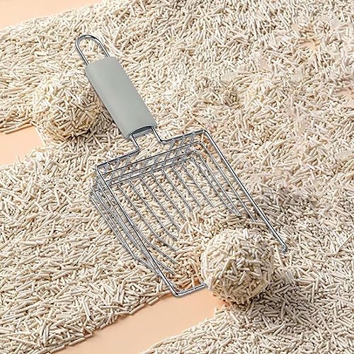 Easy Litter Metal Mesh Cat Litter Scoop, 9.65 × 5.51 in, Ergonomic Handle Sifter for Cat Boxes and Reptile Terrariums