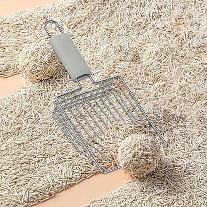 Easy Litter Metal Mesh Cat Litter Scoop, 9.65 × 5.51 in, Ergonomic Handle Sifter for Cat Boxes and Reptile Terrariums