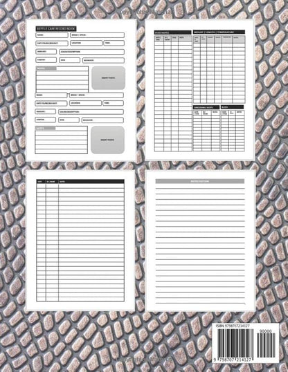 Reptile Care Record Book: With Bonus Lined Notes Section. Journal Specially Designed For Reptile Lovers To Track Daily & Weekly Activities. Funny Gift For Snake Lovers Women Men Kids Snake Catchers.