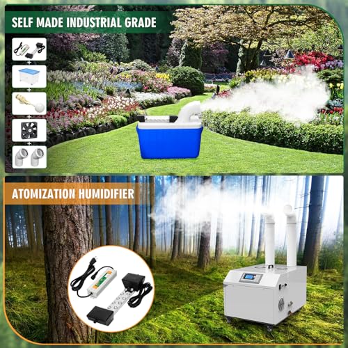 Ultrasonic Mist Maker Fogger 12 Head(9000ml/H), 110V 400W Power Water Proof Ultrasonic Mister, Ultrasonic Fogger Humidifier with Float, for Halloween Atmosphere, Vegetable Preservation, Landscape - size: 12 HEAD
