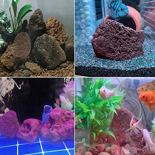 Tfwadmx Aquarium Red Lava Rock 10 Pcs Fish Tank Volcanic Pumice Stones for Betta Fish Shrimp (1.96''-3.14'') - color: Red, size: L:2''-3.2''