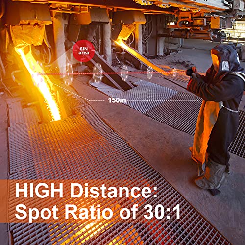 BT-1500 Pyrometer 30:1 Industrial Laser Thermometer Gun, -58℉ to 2732℉ Non Contact High Temp Infrared Thermometer Digital IR Temperature Gauge Orange(NOT for Human Temp Test) - color: Orange
