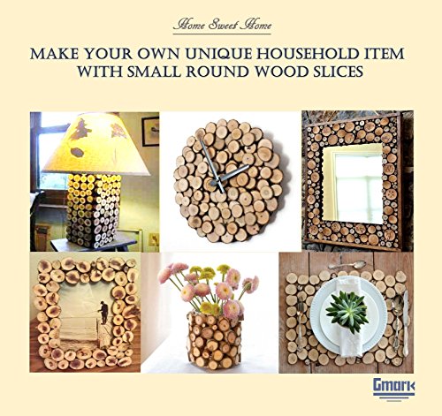 Gmark 50-Pack Natural Wood Slices, 1 to 1.5 Inch Unfinished Round Wooden Circles with Tree Bark, Small Craft Wood Discs for Ornaments, Painting, Pyrography & DIY Arts GM1083 - size: 1-1.5 Inch