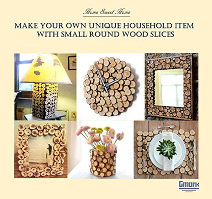 Gmark 50-Pack Natural Wood Slices, 1 to 1.5 Inch Unfinished Round Wooden Circles with Tree Bark, Small Craft Wood Discs for Ornaments, Painting, Pyrography & DIY Arts GM1083 - size: 1-1.5 Inch