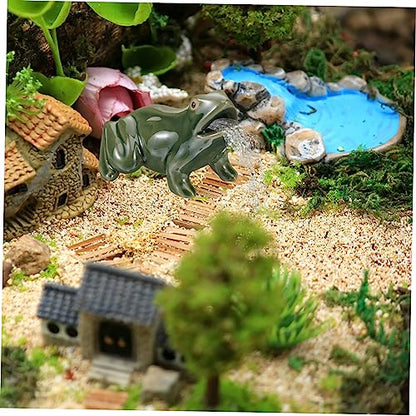 Ceramic Fountain Frog Water Circulation Spitting Outdoor Garden Decor Small Patio Courtyard Sculpture Waterfall Frog for Balcony Landscape