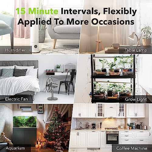 BN-LINK 24-Hour Heavy Duty Mechanical Timer Outlet,Indicator Light, 3-Prong | 15-min intervals; Indoor Plug-in Timer for Christmas Decoration, Aquarium, Grow Light, Home Appliances, ETL,1875W/15A,2-Pack - size: 2 Pack