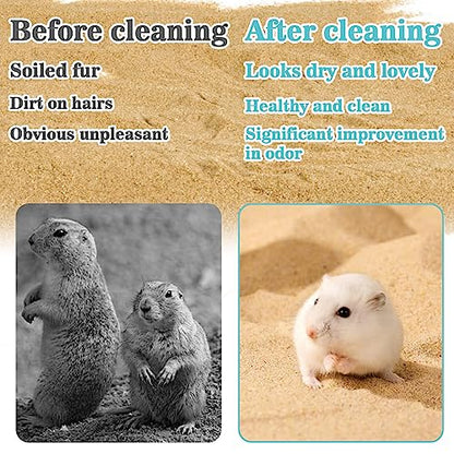 Sukh Hamster Desert Sand - Coarse Bedding Sand, Hamster Hides & Cleaning | Dust Free Sand Bath for Hamster, Guinea Pig, Chinchilla, Gerbil, Syrian Mice, Small Pet Cage Bedding Accessories,14oz - color: Brown