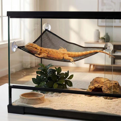 2pcs Bearded Dragon Hammock,Breathable mesh Reptile Hammock | Bearded Dragon Climbing Accessories for Lizards, Geckos, Chameleons, etc（Black）