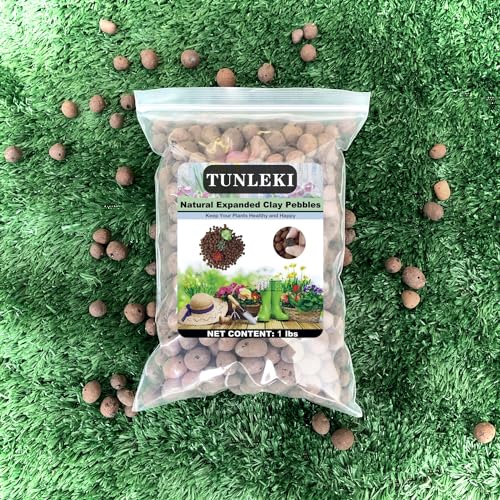 1Lbs Leca Expanded Clay Pebbles, 8-16mm Expanded Clay Aggregate, Natural Clay Pebbles for Hydroponic & Aquaponics Growing, Orchid Potting Mix, Hydroponics Supplies for Indoor Garden Plants