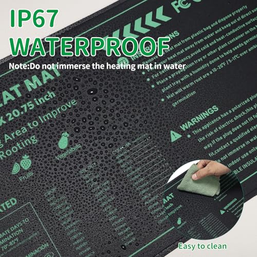 Seedling Heat Mat with Temperature Control Durable Waterproof Plant Heating Pad 10"x 20.75" for Germination, Indoor Gardening, Greenhouse - size: 1 Controller