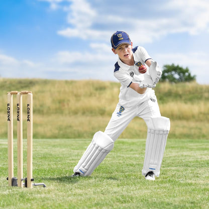 FORZA Original Wicket Keeper Pads | Lightweight Cricket Wicketkeeping Pads with Cane & Foam Protection, Artificial Leather Facing & Adjustable Straps | Youth & Adult Sizes - size: Youth