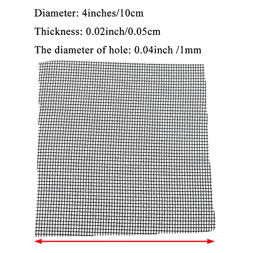 HAHIYO 50PCs 4Inch/10Cm Black Square Glassfibre Flower Pot Hole Mesh Pad Bottom Grid Mat Bonsai Drainage mesh Hole Screens Gasket Prevent Soil Loss Breathable Gasket Drainage Netting for Bonsai - size: Square-4In-50P