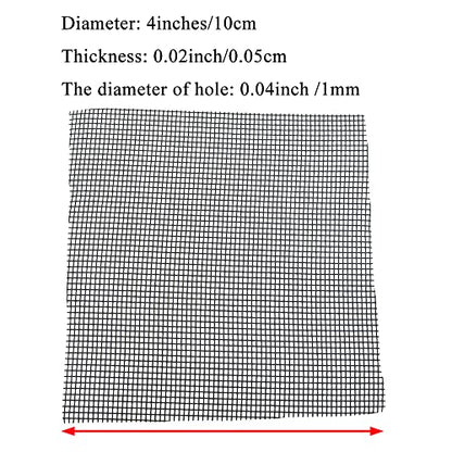 HAHIYO 50PCs 4Inch/10Cm Black Square Glassfibre Flower Pot Hole Mesh Pad Bottom Grid Mat Bonsai Drainage mesh Hole Screens Gasket Prevent Soil Loss Breathable Gasket Drainage Netting for Bonsai - size: Square-4In-50P