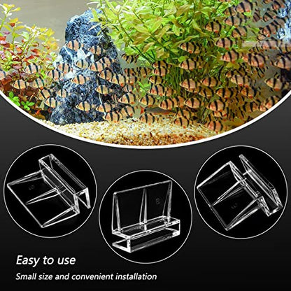 16 PCS 6mm Acrylic Aquarium Cover Clip, Clear Fish Tank Glass Cover Clip Support Holder Universal Lid Clips for Rimless Aquariums | Fish Tank Glass Cover Clip, Support Holder, Universal Lid Clips, For Rimless Aquariums
