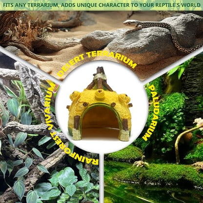 Gecko Reptile Hide Leopard Geckos Bearded Dragon Small Caves Pitaya Decoration Lizard Crested Hideout Tank Accessories Snake Décor Amphibian Habitat - style: PITAYA