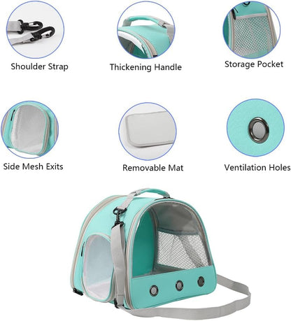 Bearded Dragon Carrier,Lizards Travel Bag, Small Animal Travel Carrier for Hedgehog Rat Parrot Bird, Portable Guinea Pig Travel Carrier for 2 - color: Green