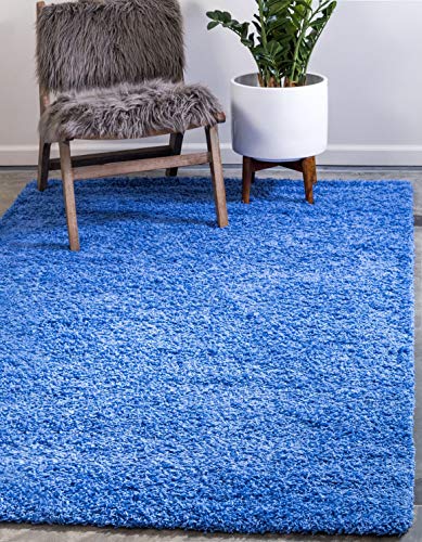 Unique Loom Solid Shag Collection Area Rug (2' 2" x 3' 1" Rectangle, Periwinkle Blue) - color: Periwinkle Blue, size: 2'2" x 3'1" (Rectangular)