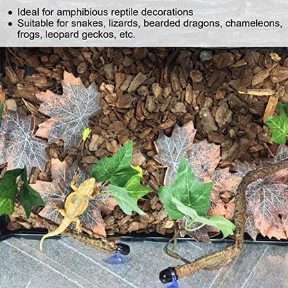 Tyenaza Reptile Corner Branch, Reptile Vines, Terrarium Plant Decoration with Suction Cups, for Amphibian Lizard Snake Climbing