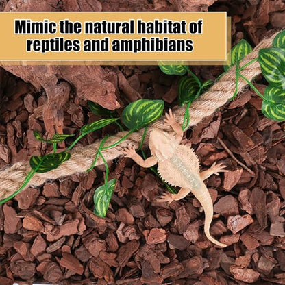 DONGKER Hermit Crab Climbing Rope,Sisal Rope Lizards Climbing Ladder Toy with Hook & Suction Cups for Reptile Geckos Resting Exploring Hiding Play - size: 65CM
