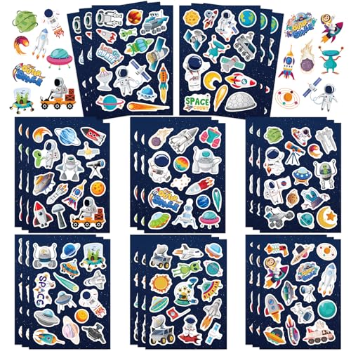 336 Pcs Outer Space Stickers, Solar System, Planets, Astronauts, Galaxy, Spaceships, and Rockets Explore Space Sticker for Craft Supplies Classroom Rewards Space Party Decorations - style: Outer Space