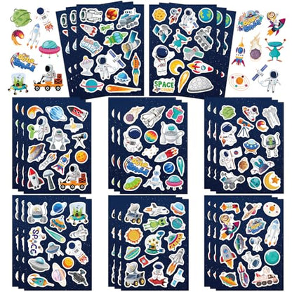 336 Pcs Outer Space Stickers, Solar System, Planets, Astronauts, Galaxy, Spaceships, and Rockets Explore Space Sticker for Craft Supplies Classroom Rewards Space Party Decorations - style: Outer Space