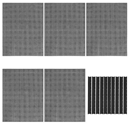 Plastic Mesh Sheets for Embroidery, 5 PCS 13 x 19.7In Black Mesh Fish Tank Divider and 10 PCS Binding Bars Sliding Bars for Fish Tank, Embroidery Crafting Knit Crochet Projects