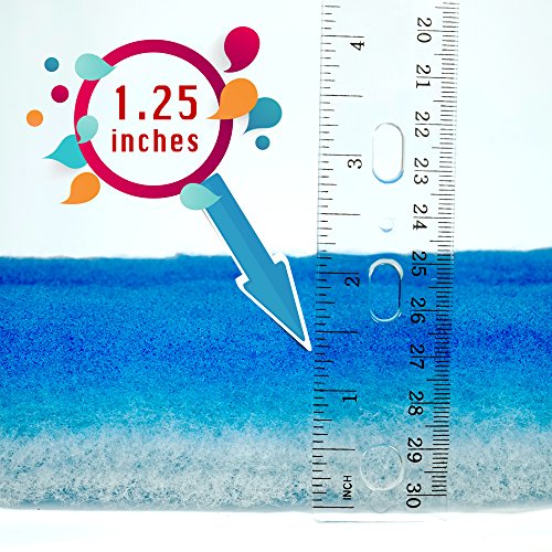 Koi Pond and Aquarium Filter Media Roll - 12 Inches by 72 Inches by 1.25 Inches (6 ft) - Cut to Fit - Durable - Fish and Reef Aquarium Compatible - Clear and Clean Water - style: PRO - Blue - 6 ft roll