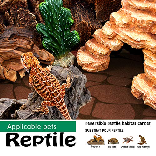 Reptile Carpet 40 Gallon 2 Pack for Bearded Dragon Tank Accessories,Enclosure Terrarium Liner Bedding Mat for Lizard,Gecko,Snake,Chameleons,Tortoise with Tweezers Feeding Tong(36 * 18in) - size: new（36inx18in）