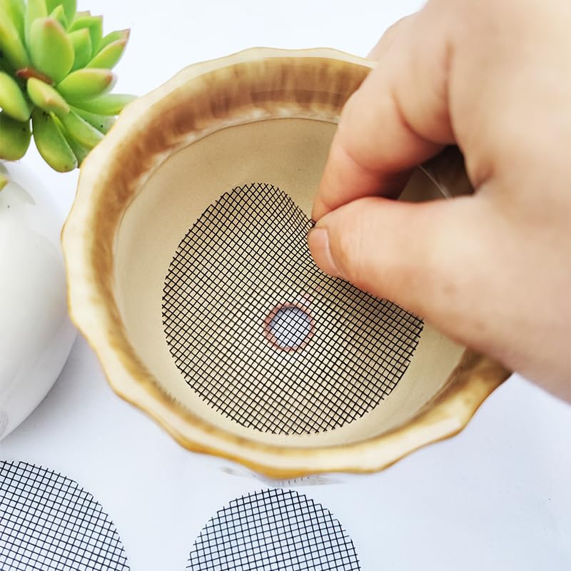 20 Pcs Round Flower Pot Drainage Mesh Pads, Anti Soil Leak Breathable Screen Mats for Indoor Outdoor Succulent Bonsai Garden Planting