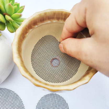 20 Pcs Round Flower Pot Drainage Mesh Pads, Anti Soil Leak Breathable Screen Mats for Indoor Outdoor Succulent Bonsai Garden Planting