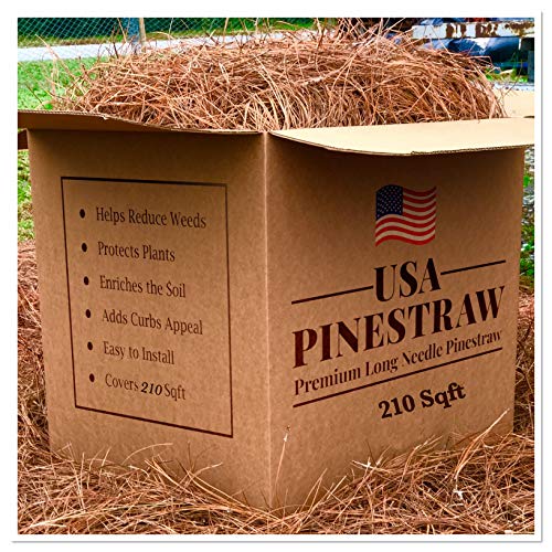 USA Pine Straw | Premium Pine Needle Mulch - 210 Sqft. (1) - size: Pine Needle Mulch - 210 Sqft 1 set