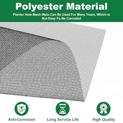 15 Pcs Flower Pot Hole Mesh Pad, 11.8 x 7.8 Inch Bosai Plant Mesh Drainage Screen Prevent Soil Loss Meshs DIY Drainage Netting Pot Bottom Grid for Gardening