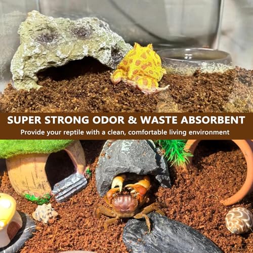 BNOSDM 2PCS Reptile Soil Substrate,Natural Terrarium Bedding,Snake Bedding, Fluffy Reptile Tank Substrate for Tortoise Hermit Crab Tarantulas Lizards - color: 2PCS 0.79gal(Total 1.58gal)