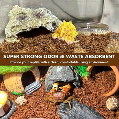 BNOSDM 2PCS Reptile Soil Substrate,Natural Terrarium Bedding,Snake Bedding, Fluffy Reptile Tank Substrate for Tortoise Hermit Crab Tarantulas Lizards - color: 2PCS 0.79gal(Total 1.58gal)