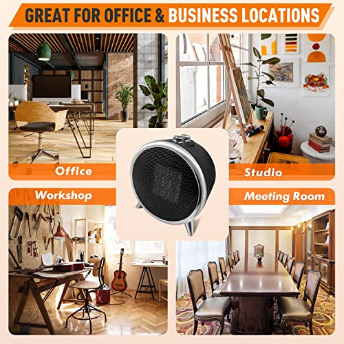 Comfort Zone Space Heaters for Indoor Use, Portable Heater, Fast Heating, Electric Heater, Thermostat, Bedroom Heater, Overheat Protection, Desktop Heater, Safety Tip-Over Switch 1,500W, Black