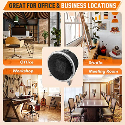 Comfort Zone Space Heaters for Indoor Use, Portable Heater, Fast Heating, Electric Heater, Thermostat, Bedroom Heater, Overheat Protection, Desktop Heater, Safety Tip-Over Switch 1,500W, Black
