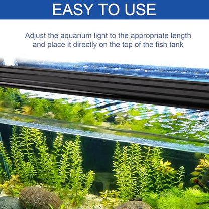 Led Aquarium Light, Full Spectrum Fish Tank Lights, 55/75 Gallon Freshwater Fishtank Hood Lighting for Grow Fish, Plants, Adjustable from 48 to 54 Inch - size: 48-54 IN