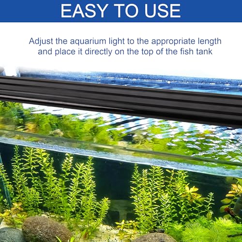 Led Aquarium Light, Full Spectrum Fish Tank Lights, 40 Gallon Freshwater Fishtank Hood Lighting for Grow Fish, Plants, Adjustable from 30 to 36 Inch - size: 30-36 IN