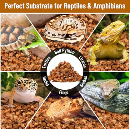 Riare 8Pack Coconut Husk Chip for Reptiles, 8.8LB Coconut Fiber Substrate | Coco Chips Substrate Coconut Husk Bedding for Snakes, Tortoises, Ball Python, Bearded Dragon, Geckos, Lizards, Frogs - color: 8 pack