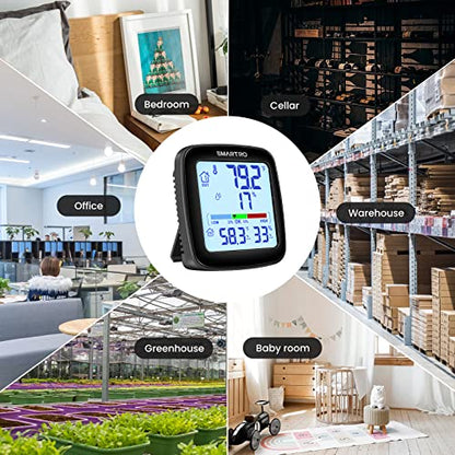 SC92 Professional Digital Wireless Indoor Outdoor Thermometer | Hygrometer Room Humidity Gauge Temperature and Humidity Meter Pro Accuracy Calibration