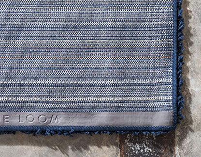 Unique Loom Solid Shag Collection Area Rug (2' 2" x 3' 1" Rectangle, Sapphire Blue/ Navy Blue) - color: Sapphire Blue/Navy Blue, size: 2'2" x 3'1" (Rectangular)