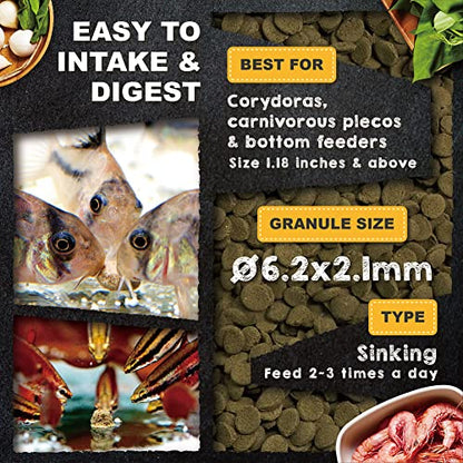 Ultra Fresh Bottom Feeder Fish Food, Sword Prawns, Natural Protein, Balanced Diet, for Catfish, Corydoras, Loaches, Tropical Shrimp Pie 2.05 Ounces - size: 2.05 Ounce (Pack of 1)