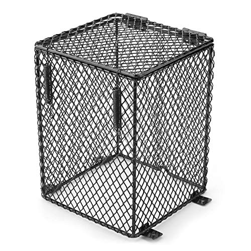 TOPINCN Reptile Heater Guard Anti Scald Heating Bulb Lamp Enclosure Cage Protector Heat Light Mesh Cover Lampshade for Day Night Lights Ceramic Light Bulb (Cubiod) - color: Cubiod