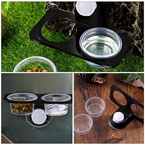 2pcs Reptile Bowl Reptile Drinking Basin Large Capacity Water Basin Reptile Food Basin Feeder with Suction Cup Reptile Feeder Feeding Supplies Lizard Food Bowl Stable Lizard Feeder