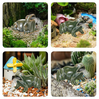 Ceramic Frog Spitters, 2 Sizes, 2 Pack | Pond Spitter Ornaments, Open-Mouth Ceramic Design, Adds Water-Feature Character, for Ponds, Fountains, and Bonsai