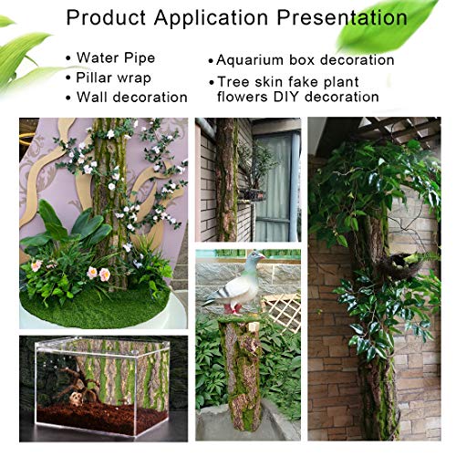 PINVNBY Cork Terrarium Background,Reptile Bark Backdrop Wall Decor and Artificial Moss for Gecko,Lizard,Tortoise,Chameleon (2 Pack) - size: 【2 PCS】