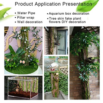 PINVNBY Cork Terrarium Background,Reptile Bark Backdrop Wall Decor and Artificial Moss for Gecko,Lizard,Tortoise,Chameleon (2 Pack) - size: 【2 PCS】