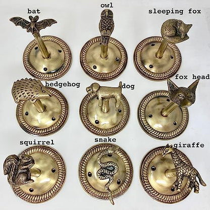 Animal Hook, Curtain Hold Back, Tie Back, Jewellery Hook, Antique Brass, Iron (Snake) - style: Snake